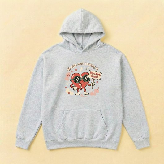 Single and Loving It Retro Funny Pullover Hoodie パーカ