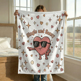 Single and Sassy Funny Soft Fleece Blanket Gift  フリースブランケット