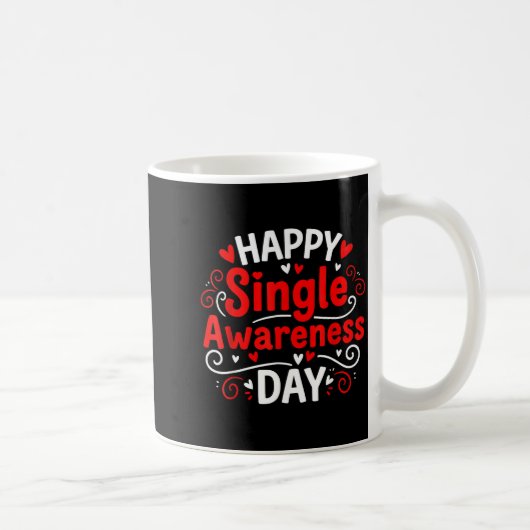 Single Awareness Day Funny Anti-valentine Humor De コーヒーマグカップ (右)