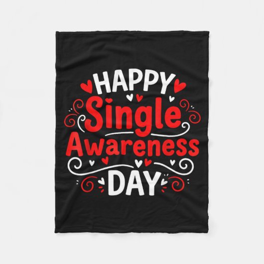 Single Awareness Day Funny Anti-valentine Humor De フリースブランケット (正面)
