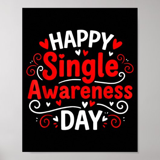 Single Awareness Day Funny Anti-valentine Humor De ポスター (正面)