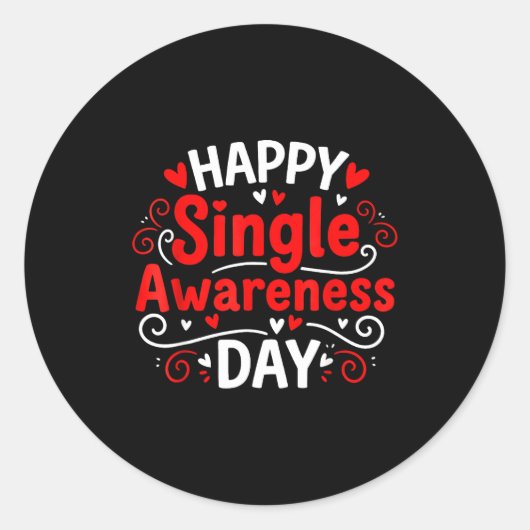 Single Awareness Day Funny Anti-valentine Humor De ラウンドシール (正面)