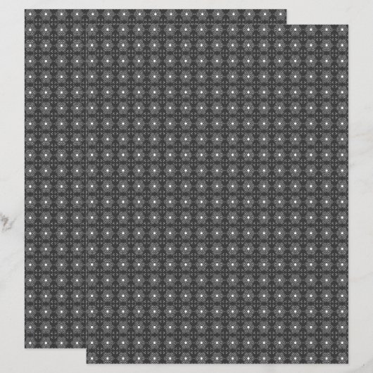 Single B&W Med. TIle 2-Sided Scrapbook Paper Page (正面/裏面)