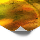 Single Black Eyed Susan Daisy Abstract Grunge ポスター (角)