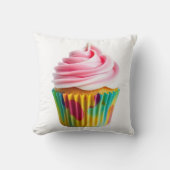 Single Cupcake with Pink and White Frosting クッション (正面)