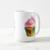 Single Cupcake with Pink and White Frosting コーヒーマグカップ (正面右)