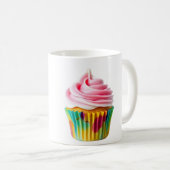 Single Cupcake with Pink and White Frosting コーヒーマグカップ (正面右)