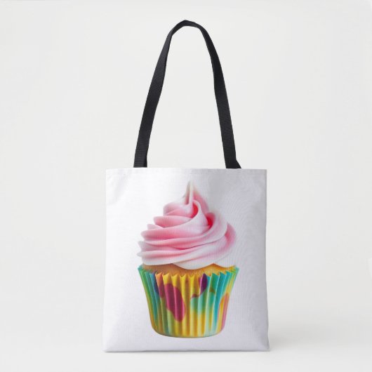 Single Cupcake with Pink and White Frosting トートバッグ (正面)