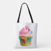 Single Cupcake with Pink and White Frosting トートバッグ (裏面)