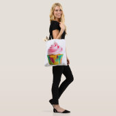 Single Cupcake with Pink and White Frosting トートバッグ (モデル)