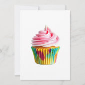 Single Cupcake with Pink and White Frosting 招待状 (裏面)