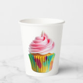 Single Cupcake with Pink and White Frosting 紙コップ (裏面)