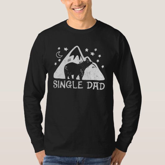 Single Dad Bear Floral Cute Mother s Father s Day Tシャツ (正面)