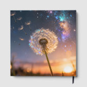 Single dandelion head with its seeds, condolence ゲストブック (裏面)