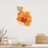 Single Flower Moth Orchid Botanical ポスター (キッチン)