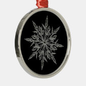 Single Ice Crystal on Black Elegant メタルオーナメント (右)