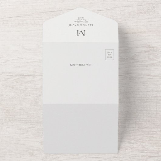 Single Initial Civil Wedding オールインワン招待状 (外側)