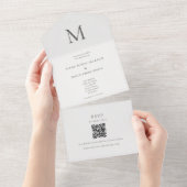 Single Initial Civil Wedding オールインワン招待状 (貼ってはがせる)