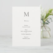 Single Initial Civil Wedding Menu Card メニュー (スタンド正面)