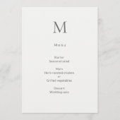 Single Initial Civil Wedding Menu Card メニュー (正面)