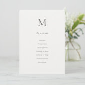 Single Initial Civil Wedding Program Card プログラム (スタンド正面)