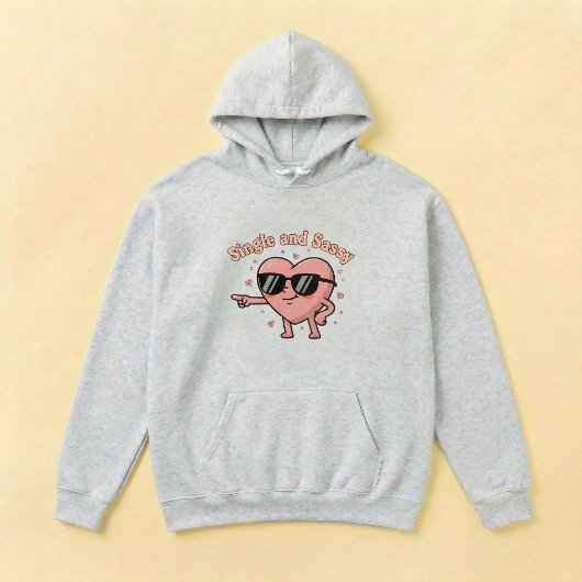 Single life Funny Retro Heart Pullover Hoodie Gift パーカ