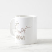 Single line art personalized mom's mug コーヒーマグカップ (正面左)