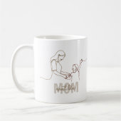 Single line art personalized mom's mug コーヒーマグカップ (左)