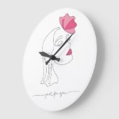 Single line drawing - Just for you ラージ壁時計 (傾斜)