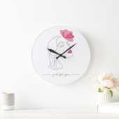 Single line drawing - Just for you ラージ壁時計 (ホーム)