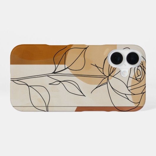 Single Line Rose iPhone 16ケース (裏面横)
