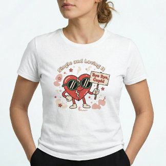 Single & Loving It Retro Funny Canvas  トライブレンドＴシャツ