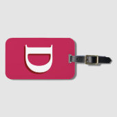 Single Monogram Burgundy and White Luggage Tag ラゲッジタグ (正面横)