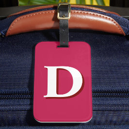 Single Monogram Burgundy and White Luggage Tag ラゲッジタグ