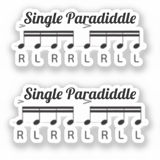 single paradiddle stickers シール (正面)