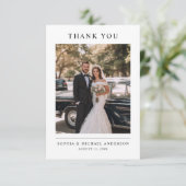 Single Photo Modern Minimalist Typography Wedding サンキューカード (スタンド正面)
