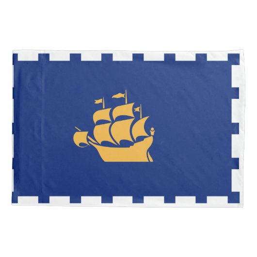 Single Pillowcase with flag of Quebec  City 枕カバー (裏面)