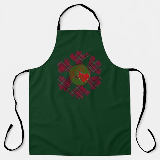 Single Plaid Snowflake Apron エプロン (正面)