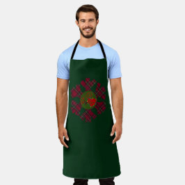 Single Plaid Snowflake Apron エプロン