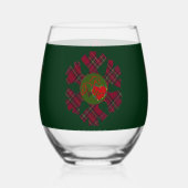 Single Plaid Snowflake Glassware ステムなしワイングラス (正面)