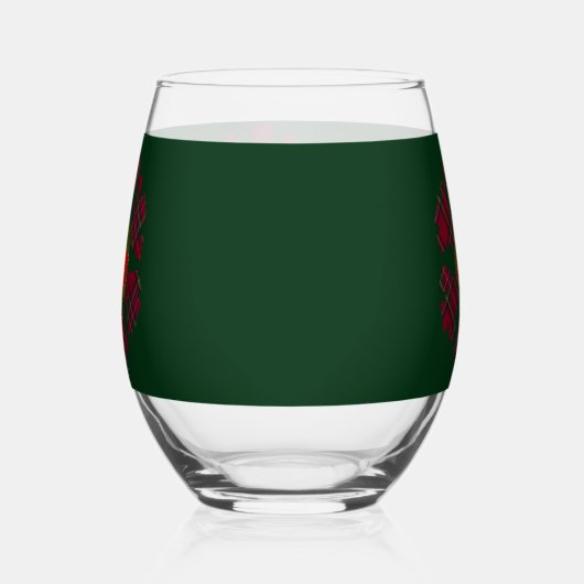 Single Plaid Snowflake Glassware ステムなしワイングラス (右)