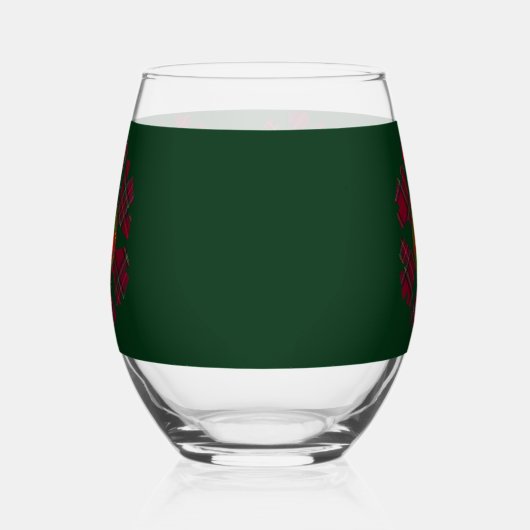 Single Plaid Snowflake Glassware ステムなしワイングラス (左)