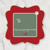 Single Poinsettia Customizable Text Design フェイバータグ (裏面)
