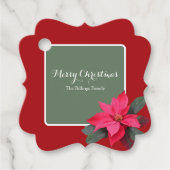 Single Poinsettia Customizable Text Design フェイバータグ (正面)