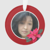 Single Poinsettia Design オーナメント (正面)