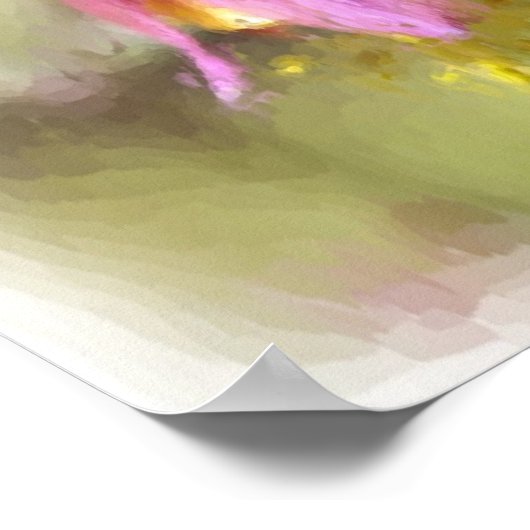 Single Red Columbine Flower Art ポスター (角)