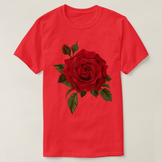 Single Red Roses Flower of Cute Red Roses Flower G Tシャツ (デザイン正面)
