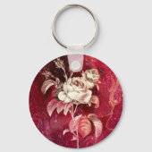 SINGLE ROSE  on Red Background キーホルダー (正面)