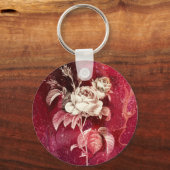 SINGLE ROSE  on Red Background キーホルダー (正面)