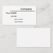 single sided simple white business card 名刺 (正面/裏面)